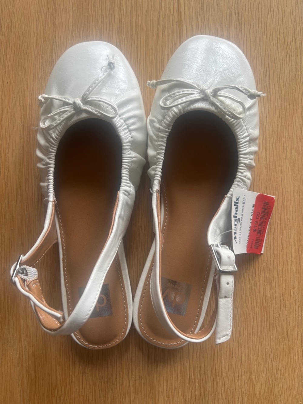 DV by Dolce Vita White Slingback Ballet Flats with Bow